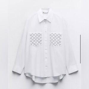 STUDDED OVERSIZED POPLIN SHIRT